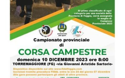 Campionato Provinciale di Corsa Campestre – Torremaggiore (Fg) 10 dicembre 2023